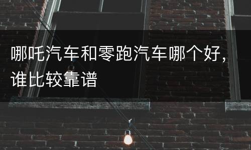 哪吒汽车和零跑汽车哪个好，谁比较靠谱