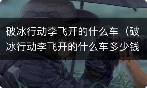破冰行动李飞开的什么车（破冰行动李飞开的什么车多少钱）