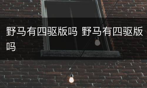 野马有四驱版吗 野马有四驱版吗