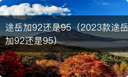 途岳加92还是95（2023款途岳加92还是95）