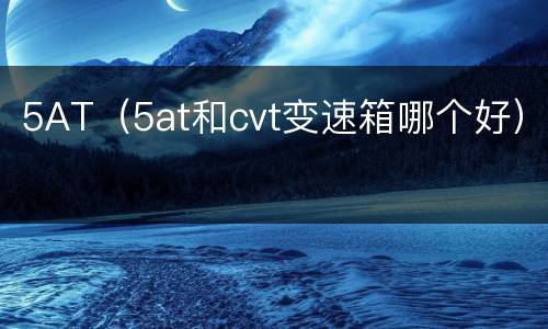 5AT（5at和cvt变速箱哪个好）