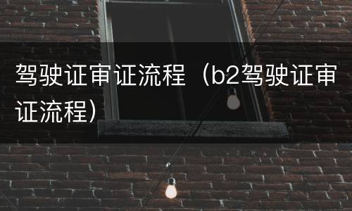 驾驶证审证流程（b2驾驶证审证流程）