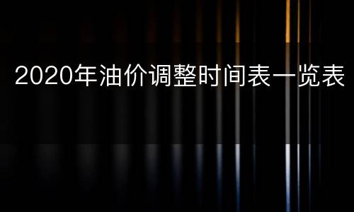 2020年油价调整时间表一览表