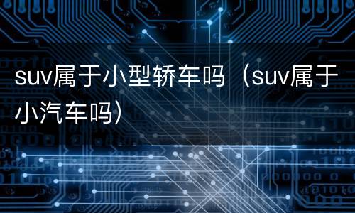 suv属于小型轿车吗（suv属于小汽车吗）