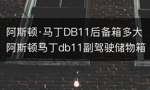 阿斯顿·马丁DB11后备箱多大 阿斯顿马丁db11副驾驶储物箱
