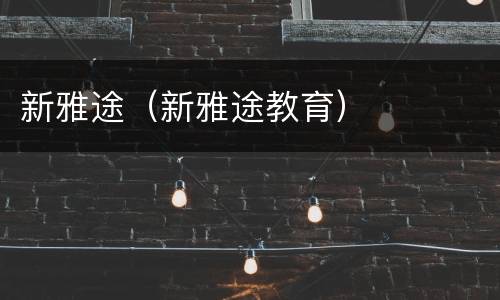新雅途（新雅途教育）