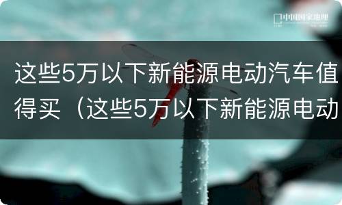 这些5万以下新能源电动汽车值得买（这些5万以下新能源电动汽车值得买不）