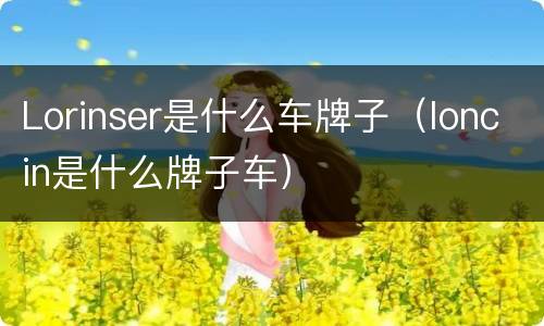 Lorinser是什么车牌子（loncin是什么牌子车）