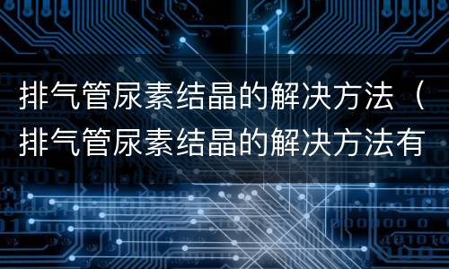 排气管尿素结晶的解决方法（排气管尿素结晶的解决方法有哪些）