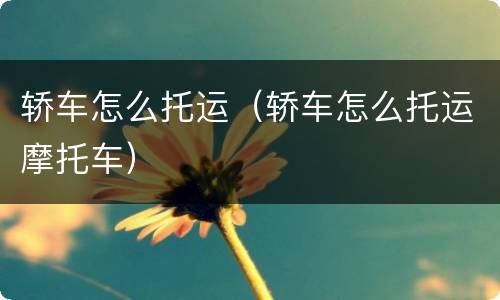 轿车怎么托运（轿车怎么托运摩托车）