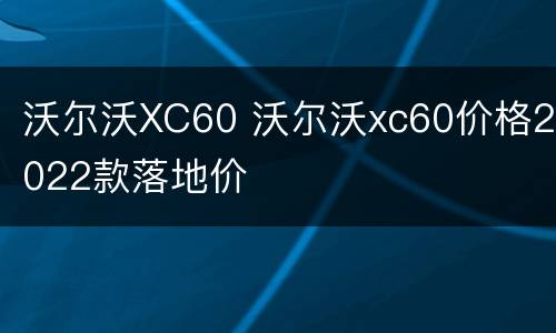沃尔沃XC60 沃尔沃xc60价格2022款落地价