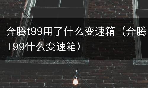 奔腾t99用了什么变速箱（奔腾T99什么变速箱）
