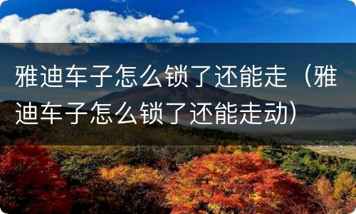 雅迪车子怎么锁了还能走（雅迪车子怎么锁了还能走动）