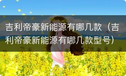 吉利帝豪新能源有哪几款（吉利帝豪新能源有哪几款型号）