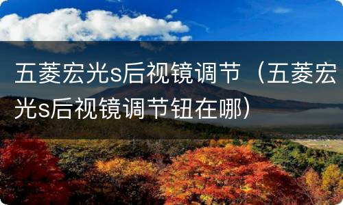 五菱宏光s后视镜调节（五菱宏光s后视镜调节钮在哪）