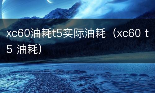 xc60油耗t5实际油耗（xc60 t5 油耗）