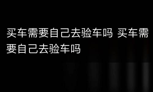 买车需要自己去验车吗 买车需要自己去验车吗
