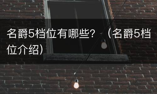 名爵5档位有哪些？（名爵5档位介绍）