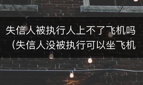 失信人被执行人上不了飞机吗（失信人没被执行可以坐飞机吗）
