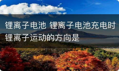 锂离子电池 锂离子电池充电时锂离子运动的方向是