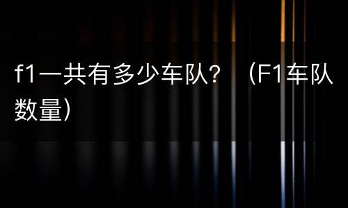 f1一共有多少车队？（F1车队数量）