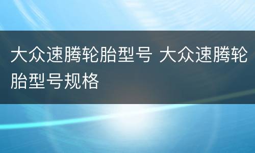 大众速腾轮胎型号 大众速腾轮胎型号规格