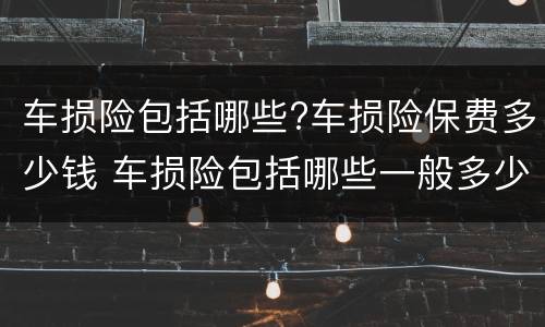 车损险包括哪些?车损险保费多少钱 车损险包括哪些一般多少钱