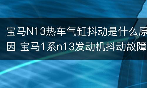 宝马N13热车气缸抖动是什么原因 宝马1系n13发动机抖动故障
