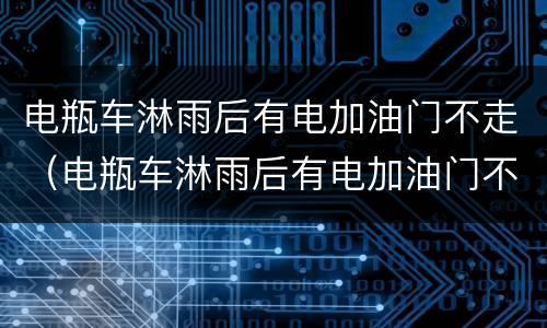 电瓶车淋雨后有电加油门不走（电瓶车淋雨后有电加油门不走仪表上显示正在充电）