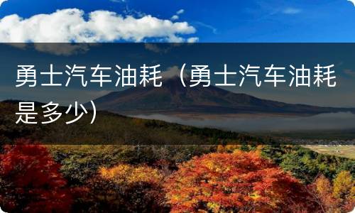 勇士汽车油耗（勇士汽车油耗是多少）