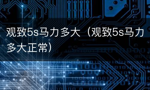 观致5s马力多大（观致5s马力多大正常）