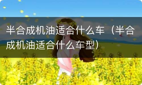 半合成机油适合什么车（半合成机油适合什么车型）