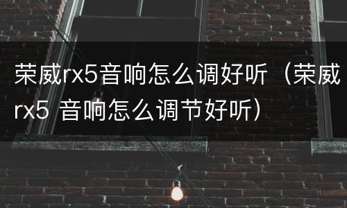 荣威rx5音响怎么调好听（荣威rx5 音响怎么调节好听）