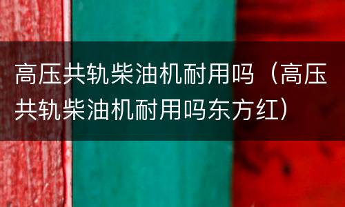 高压共轨柴油机耐用吗（高压共轨柴油机耐用吗东方红）