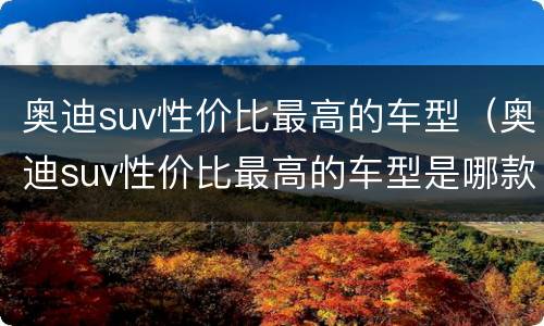 奥迪suv性价比最高的车型（奥迪suv性价比最高的车型是哪款）