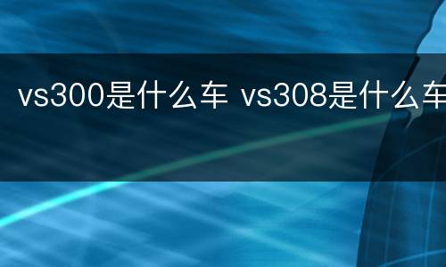vs300是什么车 vs308是什么车
