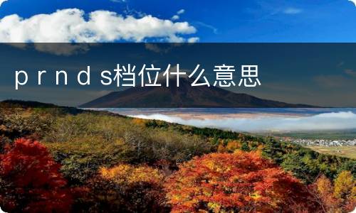 p r n d s档位什么意思