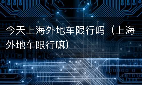 今天上海外地车限行吗（上海外地车限行嘛）
