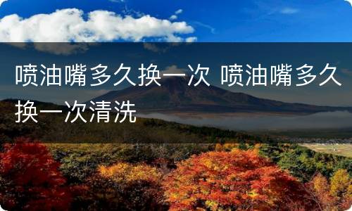 喷油嘴多久换一次 喷油嘴多久换一次清洗