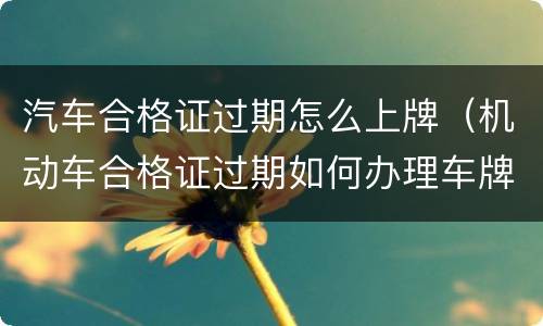 汽车合格证过期怎么上牌（机动车合格证过期如何办理车牌）
