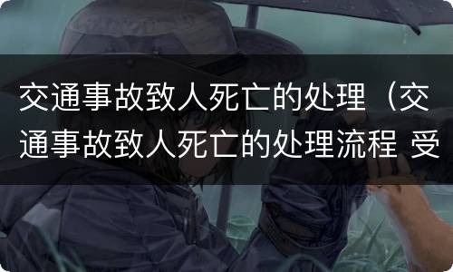 交通事故致人死亡的处理（交通事故致人死亡的处理流程 受害者方）