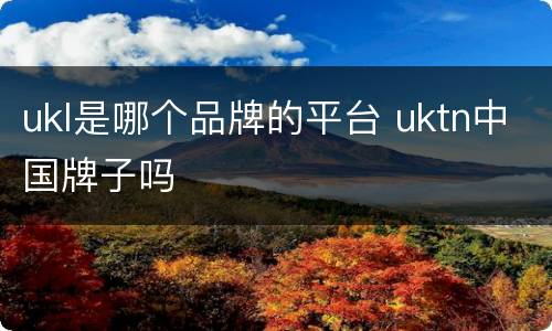 ukl是哪个品牌的平台 uktn中国牌子吗