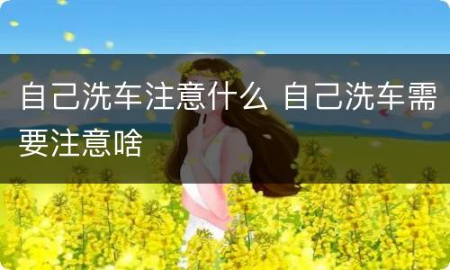 自己洗车注意什么 自己洗车需要注意啥