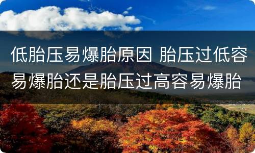 低胎压易爆胎原因 胎压过低容易爆胎还是胎压过高容易爆胎