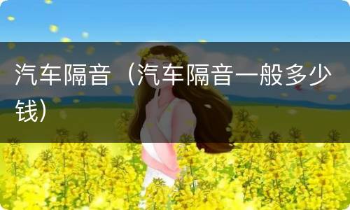 汽车隔音（汽车隔音一般多少钱）