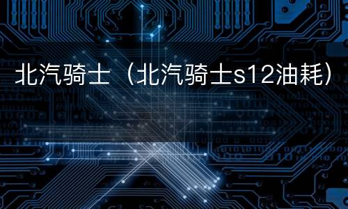 北汽骑士（北汽骑士s12油耗）