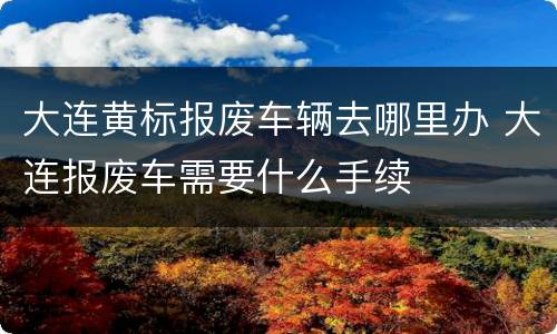 大连黄标报废车辆去哪里办 大连报废车需要什么手续