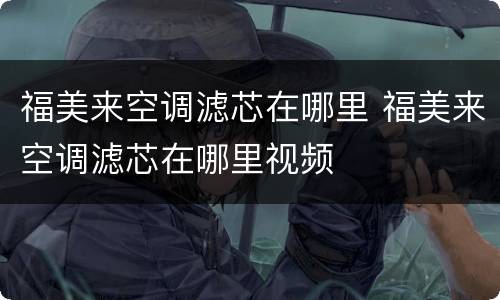 福美来空调滤芯在哪里 福美来空调滤芯在哪里视频