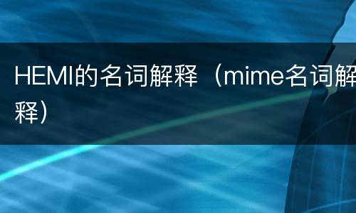HEMI的名词解释（mime名词解释）