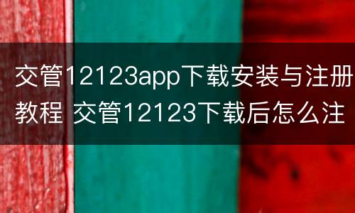 交管12123app下载安装与注册教程 交管12123下载后怎么注册